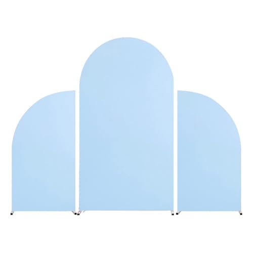 KASNLSAC Geburtstagsfeier Backdrop 3pcs Hochzeitsbogen Cover Set doppelseitig dehnbarer Spandex für Babypartys Partys Bankette Falten-resistente Elegante Event Blau von KASNLSAC