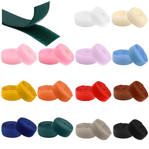 KASURE 28 Stück Klettband zum Nähen, 14 Farben Nylon Gewebe-Klebeband mit Non-Kleber, 20mm x 1m Klettverschluss zum Nähen Extra Stark Hakenband und Flauschband Klettband Beidseitig KASURE 28 Stück Klettband zum Nähen, 14 Farben Nylon Gewebe-Klebeband mit Non-Kleber, 20mm x 1m Klettverschluss zum Nähen Extra Stark Hakenband und Flauschband Klettband Beidseitig von KASURE