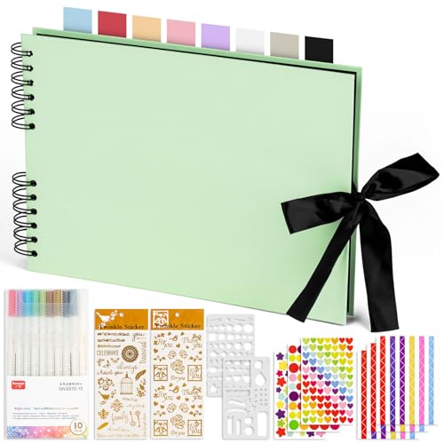 KASZOO Fotoalbum zum Selbstgestalten, Scrapbook Grüne 80 Seiten Fotobuch zum Einkleben, DIY Geschenk Fotoalbum Set für Familie Baby Geburtstags Jahrestag Valentinstag Hochzeit KASZOO Fotoalbum zum Selbstgestalten, Scrapbook Grüne 80 Seiten Fotobuch zum Einkleben, DIY Geschenk Fotoalbum Set für Familie Baby Geburtstags Jahrestag Valentinstag Hochzeit von KASZOO