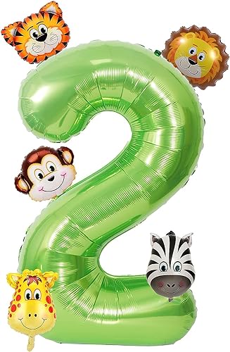 6 Pack luftballon tiere,luftballon 2 geburtstag,ballon 2 geburtstag,luftballon 2 jahre tiere,Geeignet für Jungen- und Mädchen-Geburtstagsparty-Dekoration, Themenparty-Dekoration von KATELUO