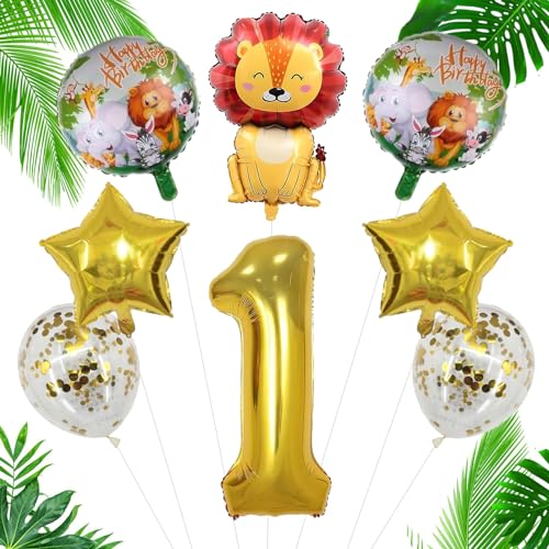 Happy Ballon Löwe 1 Geburtstag, 8pcs Luftballon 1 Geburtstag, Folienballon Geburtstag Löwe, Kindergeburtstag Deko 1 Jahre, Geeignet als Dekoration zum 1. Geburtstag Happy Ballon Löwe 1 Geburtstag, 8pcs Luftballon 1 Geburtstag, Folienballon Geburtstag Löwe, Kindergeburtstag Deko 1 Jahre, Geeignet als Dekoration zum 1. Geburtstag von KATELUO