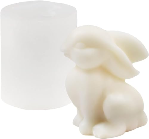 Ostern Kaninchen Silikonform,3D Gießformen Silikon Hase,Silikonform Ostern Hase,Kaninchen Kerzenform für Die Kerzenherstellung,für Kuchen,Schokolade,Seife,Wachskerzen,Ostergeschenke von KATELUO