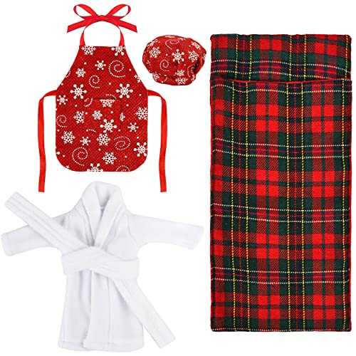 Puppen Zubehör Weihnachtselfen, Kleidung Kleider für Elf, Weihnachten Elf Kleidung,Weihnachtselfe Schlafsack, Elfen Puppen Bademantel, Schürze, Kochmütze, für Weihnachten Dekoration Puppen Zubehör Weihnachtselfen, Kleidung Kleider für Elf, Weihnachten Elf Kleidung,Weihnachtselfe Schlafsack, Elfen Puppen Bademantel, Schürze, Kochmütze, für Weihnachten Dekoration von KATELUO