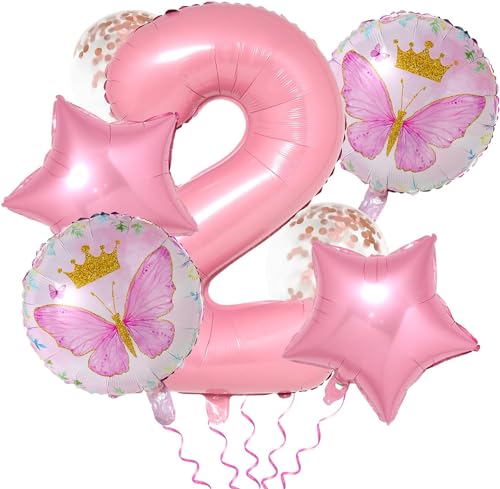 Schmetterlinge Deko Geburtstag Mädchen 2, 2 Jahre Schmetterling Geburtstag Deko, Schmetterling Folienballon 2 Jahre, Schmetterling Ballon 2, Schmetterling Themen Party, Schmetterlingsballon von KATELUO