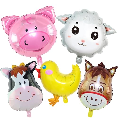 Tier Folienballon Set, 5 PCS Bauernhoftier Luftballons, Ballon Tiere, Bauernhof Geburtstag Deko, Bauernhof Tier Partydekorationen, Luftballons für Kindergeburtstag Tier Folienballon Set, 5 PCS Bauernhoftier Luftballons, Ballon Tiere, Bauernhof Geburtstag Deko, Bauernhof Tier Partydekorationen, Luftballons für Kindergeburtstag von KATELUO