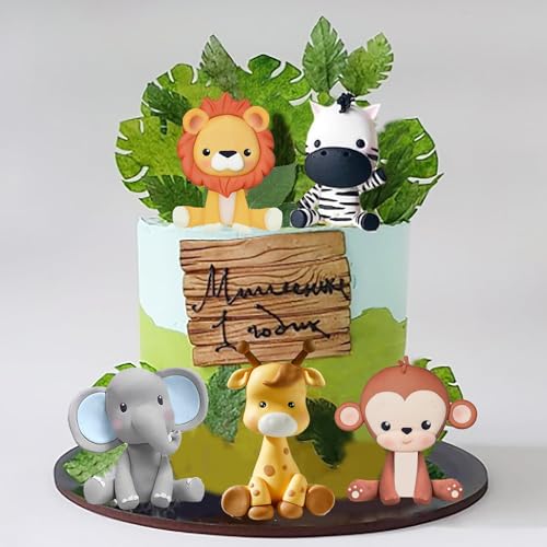KATELUO Cake Topper Zoo Tortendeko, 5 Stück Dschungel Tortendeko Tiere, Kuchendeko Tiere, Zoo Dschungel Tortendeko, Cupcakes Toppers, Wald Tiere Kuchendeko Geburtstag Junge Mädchen KATELUO Cake Topper Zoo Tortendeko, 5 Stück Dschungel Tortendeko Tiere, Kuchendeko Tiere, Zoo Dschungel Tortendeko, Cupcakes Toppers, Wald Tiere Kuchendeko Geburtstag Junge Mädchen von KATELUO