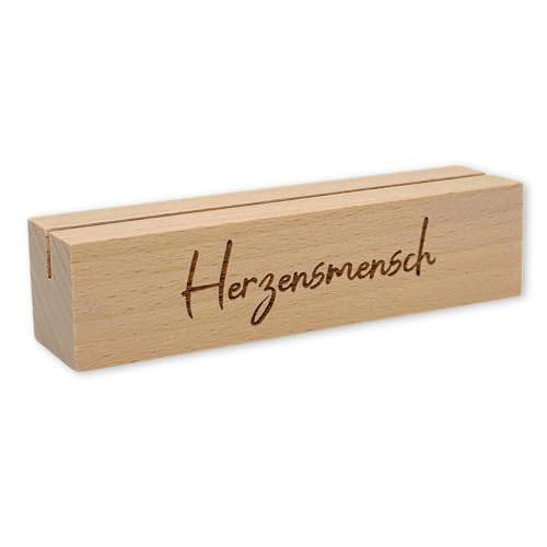 KATINGA Personalisierter Holz Kartenhalter mit Wunschgravur | Tischkartenhalter | Menükartenhalter (10cm) von KATINGA