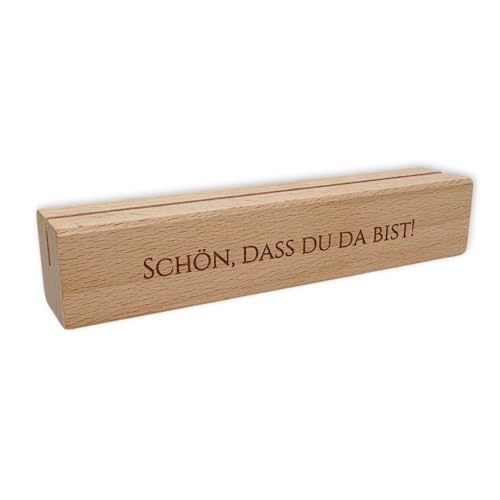 KATINGA Personalisierter Holz Kartenhalter mit Wunschgravur | Tischkartenhalter | Menükartenhalter (15cm) von KATINGA