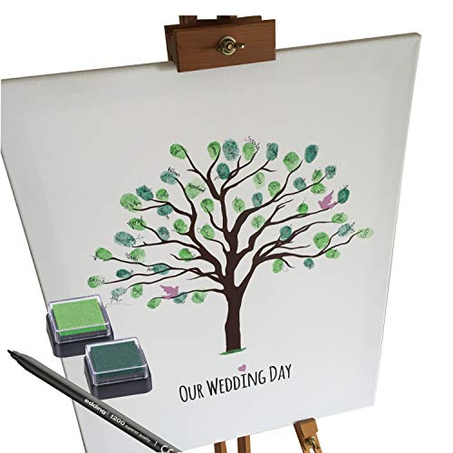 KATINGA Leinwand zur Hochzeit - Baum - für Fingerabdrücke (40x50) von KATINGA