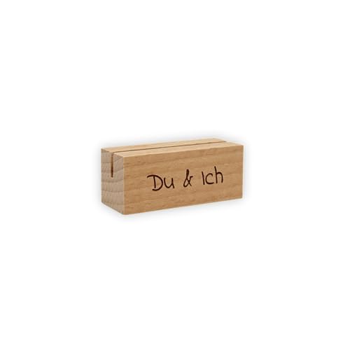 KATINGA Personalisierter Holz Kartenhalter mit Wunschgravur | Tischkartenhalter | Menükartenhalter (6cm) von KATINGA