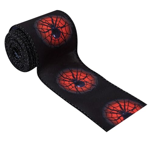 KATITFENXK 1Rollen Halloween Ripsband 455x6.3CM Satinband, Geschenkband, DIY-Schleifenband Bänder Zierband Dekoband für Geschenkverpackung Kürbis Geist (455x6.3CM,Schwarz) von KATITFENXK