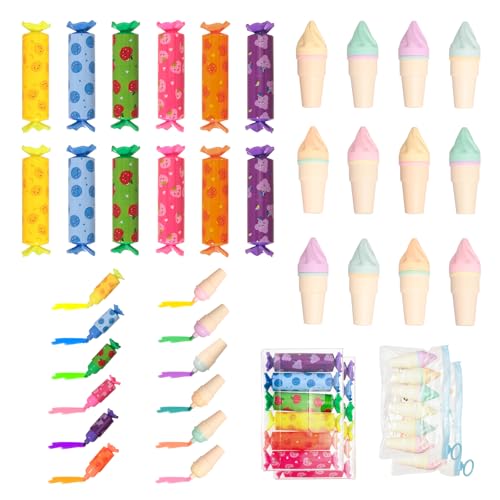 KATLINNA 24 Stück Mini Textmarker, 6 Farbe Bonbonform Textmarker und Eiscreme-Form Highlighter, Süße Textliner, Mini Highlighter Marker für Kinder Geschenke Schule Mitgebsel Kindergeburtstag KATLINNA 24 Stück Mini Textmarker, 6 Farbe Bonbonform Textmarker und Eiscreme-Form Highlighter, Süße Textliner, Mini Highlighter Marker für Kinder Geschenke Schule Mitgebsel Kindergeburtstag von KATLINNA