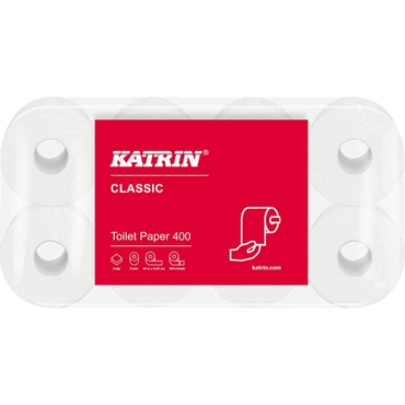 KATRIN Toilettenpapier Classic Toilet 400 - 2-lagig weiß 6x 8 Rollen à von KATRIN