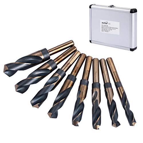 KATSU Bohrer mit Reduzierte Schaft 8 Stück, 9/16"-1" Imperial High Speed Steel HSS Schmied Spiralbohrer 1/2" Schaft für Holz Metall Stahl im Aluminiumgehäuse 12697006 KATSU Bohrer mit Reduzierte Schaft 8 Stück, 9/16"-1" Imperial High Speed Steel HSS Schmied Spiralbohrer 1/2" Schaft für Holz Metall Stahl im Aluminiumgehäuse 12697006 von KATSU Tools
