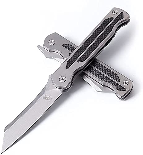 KATSU Klappmesser, CPM S35VN Stahl Taschenmesser mit Griff aus Titan und Kohlefaser, Einhandmesser mit Rahmenschloss & Gürtelclip, Japanisches EDC Messer Outdoor Messer für den Täglichen Gebrauch KATSU Klappmesser, CPM S35VN Stahl Taschenmesser mit Griff aus Titan und Kohlefaser, Einhandmesser mit Rahmenschloss & Gürtelclip, Japanisches EDC Messer Outdoor Messer für den Täglichen Gebrauch von KATSU