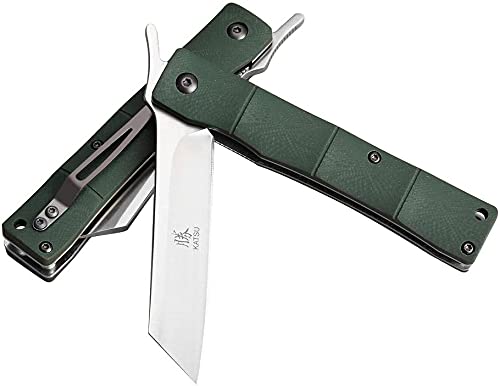 KATSU Klappmesser, D2 Stahl Einhandmesser G10 Griff Bambus Stil Taschenmesser mit Taschenclip, Tragbares Outdoor Messer Japanisches Klappmesser für den täglichen Gebrauch KATSU Klappmesser, D2 Stahl Einhandmesser G10 Griff Bambus Stil Taschenmesser mit Taschenclip, Tragbares Outdoor Messer Japanisches Klappmesser für den täglichen Gebrauch von KATSU