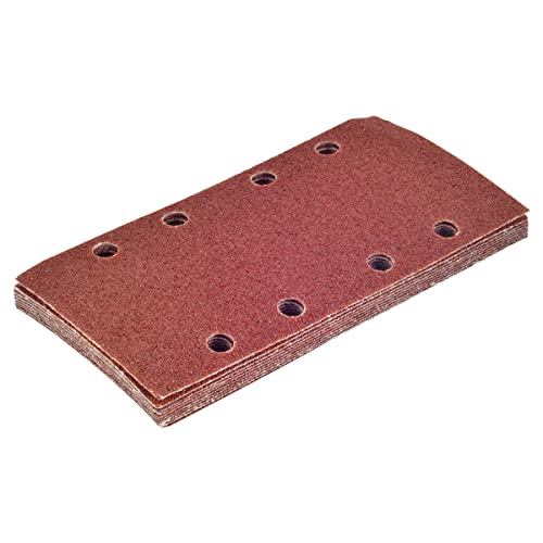 KATUR 10 Stück Schleifblatt 93 x 185 mm Hakenschleifen-Schleifpapier 40 Körnungen, 8 Löcher rechteckiges Schleifpapier passend für Bosh Sheet Exzenterschleifer Multischleifer von KATUR