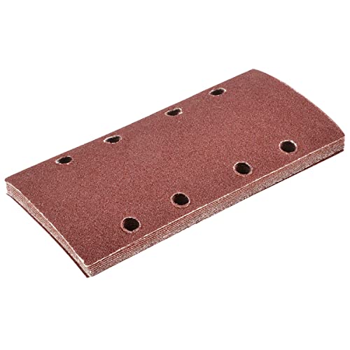 KATUR 10 Stück Schleifblatt 93 x 185 mm Klett-Schleifpapier 60er Körnung, 8 Löcher rechteckiges Schleifpapier passend für Bosh Sheet Exzenterschleifer Multi-Sander von KATUR