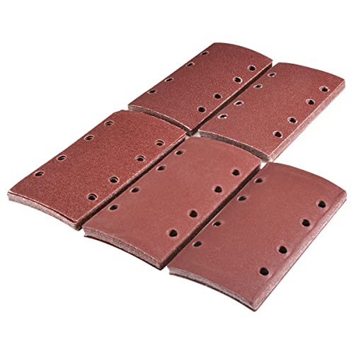 KATUR 50 Stück Schleifblatt 93 x 185 mm Klett-Schleifpapier Sortiert 40/60/80/120/180 Körnung, 8 Löcher Rechteckiges Schleifpapier passend für Bosh Sheet Exzenterschleifer Multi-Sander von KATUR