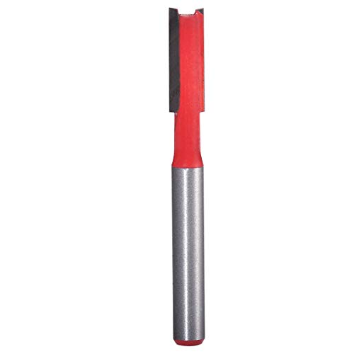 KATUR Doppelflöte Gerade Bits, Doppelflöte Einstechfräser, Hartmetallbestücktes Holzbearbeitungsfräswerkzeug mit 1/4 Zoll Schaft (1/4" Schaft; 1/4" Breite) von KATUR