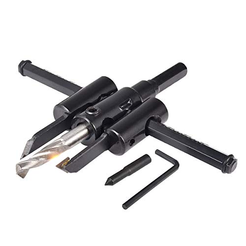 KATUR Einstellbare Lochsäge Kreis Lochschneider Bohrer Kit 30mm bis 120mm, Heavy Duty Holz Trockenbau Bohrer Säge rund schneiden, Holzbearbeitung Twist Hole DIY Tools KATUR Einstellbare Lochsäge Kreis Lochschneider Bohrer Kit 30mm bis 120mm, Heavy Duty Holz Trockenbau Bohrer Säge rund schneiden, Holzbearbeitung Twist Hole DIY Tools von KATUR