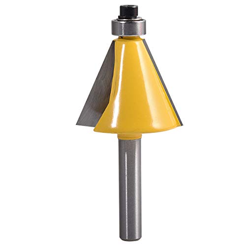 KATUR Fasen- und Kantenfräser 22.5 Grad, Hartmetall-Fasenfräser mit 1/4 Zoll Schaft, Holzfräser (1/4" Schaft 22.5 Grad) von KATUR