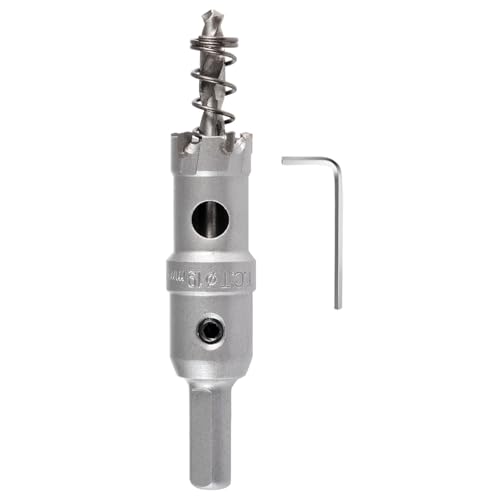 KATUR TCT Lochsäge Hartmetall-Bohrer 19mm, Wolframkarbid bestückter Lochbohrer, Hochleistungs-Industrie-Lochbohrer für Edelstahl, Metall, Eisen, Legierung, Kupfer, Holz, Kunststoffe von KATUR