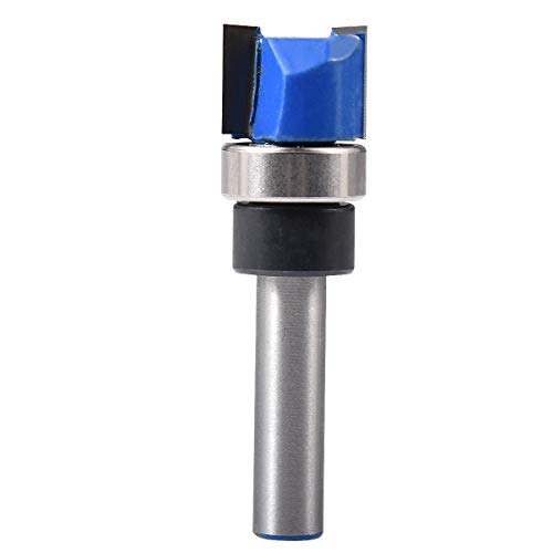 KATUR Top Bearing Flush Trim Pattern Fräser, Scharnier-Fräser, Schablonen-Fräser-Set, 1/4 Zoll Schaft mit legierter Klinge Kohlenstoffstahl (1/4" Schaft, 1/2" Zahnbreite, 11.9mm Zahntiefe) von KATUR