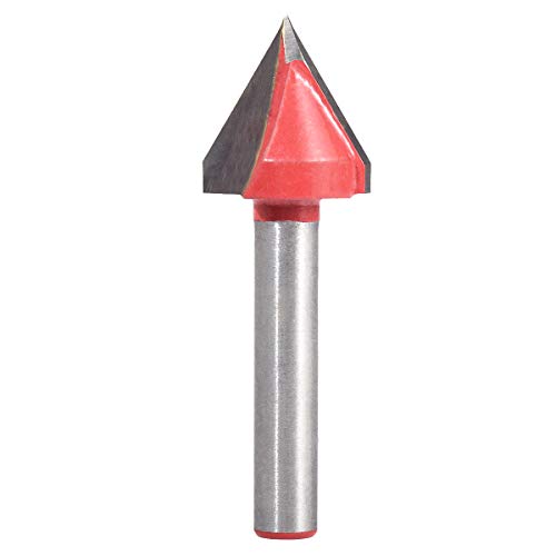 KATUR V Nutfräser, Hartmetallbestückt V-Form Fräser für CNC Gravur, Schaftfräser Holzbearbeitungswerkzeug mit 6mm Schaft (6mm Schaft, 16mm Breite, 60 Grad) von KATUR