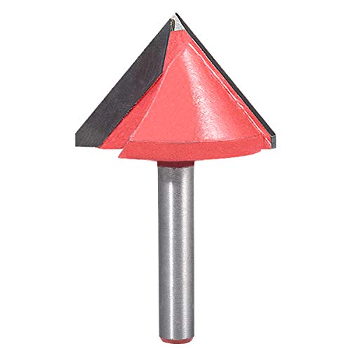 KATUR V Nutfräser, Hartmetallbestückt V-Form Fräser für CNC Gravur, Schaftfräser Holzbearbeitungswerkzeug mit 6mm Schaft (6mm Schaft, 32mm Breite, 60 Grad) von KATUR