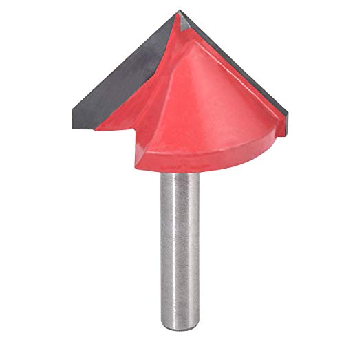 KATUR V Nutfräser, Hartmetallbestückt V-Form Fräser für CNC Gravur, Schaftfräser Holzbearbeitungswerkzeug mit 6mm Schaft (6mm Schaft, 32mm Breite, 90 Grad) von KATUR