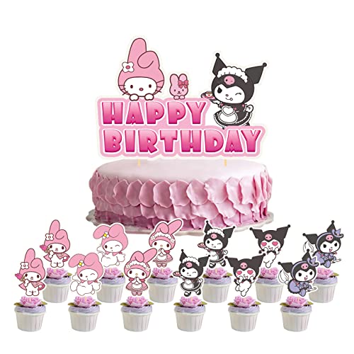 KATVVYE Sanrio Tortenaufsätze, Kuromi Cupcake-Thema, Blau, Geburtstagsparty, 13 Stück KATVVYE Sanrio Tortenaufsätze, Kuromi Cupcake-Thema, Blau, Geburtstagsparty, 13 Stück von KATVVYE