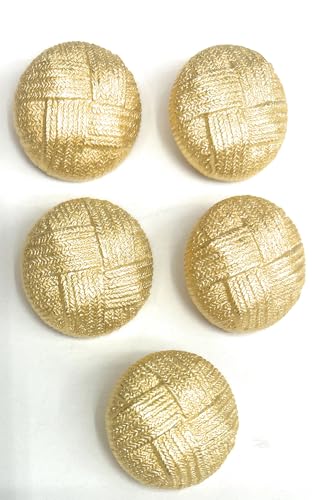 Knöpfe-Set, mattgold, Korbgeflecht, für Kleid, Blazer, Mantel, verschiedene Größen, 5 Stück 3,8 cm Knöpfe-Set, mattgold, Korbgeflecht, für Kleid, Blazer, Mantel, verschiedene Größen, 5 Stück 3,8 cm von KATZ TRIMMING