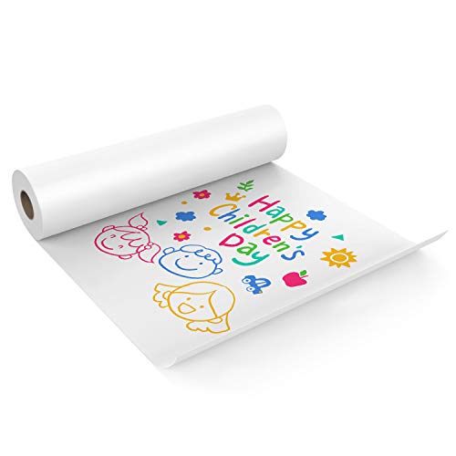 KAVAVO Weiße Papierrolle, 44cm x 10m, weiße Handwerkspapierrolle, ideal für Staffeleipapier, Bulletin Board-Papier, Wandkunst, Geschenkpapier.(Paper-1 Pcs) von KAVAVO