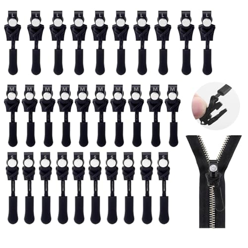 Reisverschluss-reparaturset, 30 Stück Fix-reißverschluss Zipper, Reisverschluss-zipper Ersatz, Universal Reißverschluss Reparatur Set, Reißverschluss Anhänger, Reißverschlussschieber Ersatz- 3 Größen Reisverschluss-reparaturset, 30 Stück Fix-reißverschluss Zipper, Reisverschluss-zipper Ersatz, Universal Reißverschluss Reparatur Set, Reißverschluss Anhänger, Reißverschlussschieber Ersatz- 3 Größen von KAWAAN