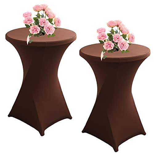 KAYBTNT 2er Set Stehtisch Hussen für Bistrotisch, Spandex Stretch Stehtischhussen, Tischhussen für Stehtische Ø 60-80cm, Elegante Tischdecke für Bankett Hochzeit Geburtstag Party,Braun,60x110cm KAYBTNT 2er Set Stehtisch Hussen für Bistrotisch, Spandex Stretch Stehtischhussen, Tischhussen für Stehtische Ø 60-80cm, Elegante Tischdecke für Bankett Hochzeit Geburtstag Party,Braun,60x110cm von KAYBTNT