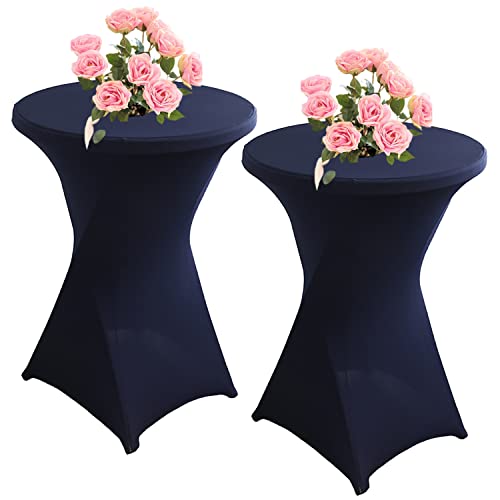 KAYBTNT 2er Set Stehtisch Hussen für Bistrotisch, Spandex Stretch Stehtischhussen, Tischhussen für Stehtische Ø 60-80cm, Elegante Tischdecke für Bankett Hochzeit Geburtstag Party,Dark Blue,80x110cm KAYBTNT 2er Set Stehtisch Hussen für Bistrotisch, Spandex Stretch Stehtischhussen, Tischhussen für Stehtische Ø 60-80cm, Elegante Tischdecke für Bankett Hochzeit Geburtstag Party,Dark Blue,80x110cm von KAYBTNT