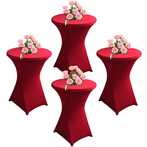 KAYBTNT 4er Set Stehtisch Hussen, Spandex Stretch Stehtischhussen für Bistrotisch, Tischhussen für Stehtische Ø 60-80cm, Elegante Tischdecke für Bankett Hochzeit Geburtstag Party,Red b,60x110cm KAYBTNT 4er Set Stehtisch Hussen, Spandex Stretch Stehtischhussen für Bistrotisch, Tischhussen für Stehtische Ø 60-80cm, Elegante Tischdecke für Bankett Hochzeit Geburtstag Party,Red b,60x110cm von KAYBTNT
