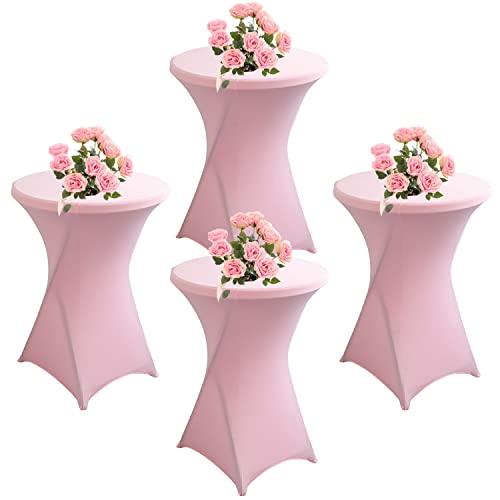 KAYBTNT 4er Set Stehtisch Hussen, Spandex Stretch Stehtischhussen für Bistrotisch, Tischhussen für Stehtische Ø 60-80cm, Elegante Tischdecke für Bankett Hochzeit Geburtstag Party,Rosa,80x110cm KAYBTNT 4er Set Stehtisch Hussen, Spandex Stretch Stehtischhussen für Bistrotisch, Tischhussen für Stehtische Ø 60-80cm, Elegante Tischdecke für Bankett Hochzeit Geburtstag Party,Rosa,80x110cm von KAYBTNT