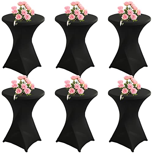 KAYBTNT 6er Set Spandex Stretch Stehtisch Hussen, Stehtischhussen für Bistrotisch, Tischhussen für Stehtische Ø 60-80cm, Elegante Tischdecke für Bankett Hochzeit Geburtstag Party,Schwarz,80x110cm KAYBTNT 6er Set Spandex Stretch Stehtisch Hussen, Stehtischhussen für Bistrotisch, Tischhussen für Stehtische Ø 60-80cm, Elegante Tischdecke für Bankett Hochzeit Geburtstag Party,Schwarz,80x110cm von KAYBTNT