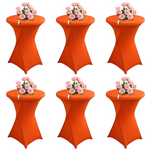 KAYBTNT 6er Set Spandex Stretch Stehtisch Hussen, Stehtischhussen für Bistrotisch, Tischhussen für Stehtische Ø 60-80cm, Elegante Tischdecke für Bankett Hochzeit Geburtstag Party,Orange,80x110cm KAYBTNT 6er Set Spandex Stretch Stehtisch Hussen, Stehtischhussen für Bistrotisch, Tischhussen für Stehtische Ø 60-80cm, Elegante Tischdecke für Bankett Hochzeit Geburtstag Party,Orange,80x110cm von KAYBTNT
