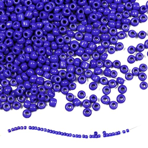 KAYEF 1000 Stück blaue Perlen, Glasperlen, Glasperlen zum, runde Imitationsperlen Halskette Schlüsselanhänger DIY Bastelschmuck Bastelset von KAYEF