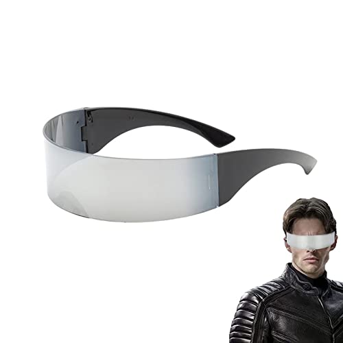 KALUROIL Schnelle Brille Rave,Futuristische Sonnenbrille,Space Brille,Alien Brillen,Futuristische Brille,Futuristische Visiergläser,Brille für Cosplay（weißes Quecksilber） von KAYLRE