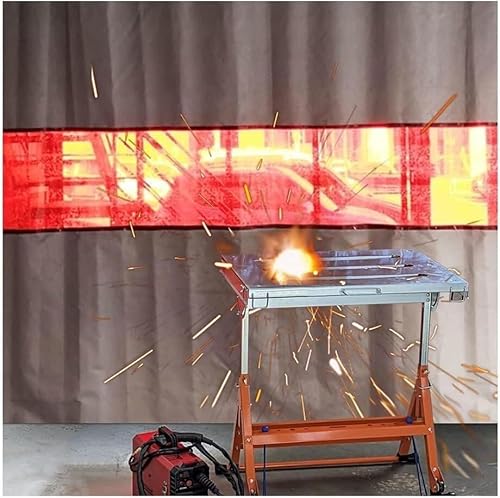 KAnduo Schweißdecken, Schweißschutzvorhang mit rotem Sichtfenster, Schweißschild for Werkstatt & Spanwandabtrennung(2x2.5 m/6.6x8.3 ft) von KAnduo