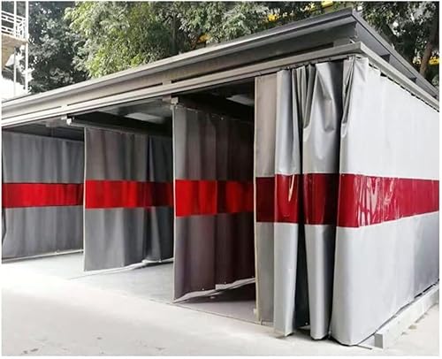 KAnduo Schweißschutzvorhang, Silikonbeschichtete Feuerlöschdecken mit Sichtfenster, 20-mil-Trennschutzvorhang(2x2.5 m/6.6x8.3 ft) von KAnduo