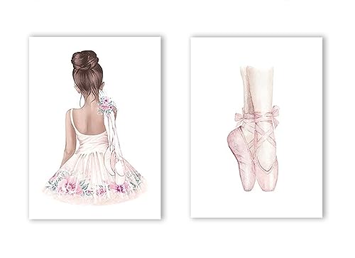 Wandbilder Ballett Mädchen Leinwand Malerei Kunstdrucke Schuhe Wandkunst Kinderzimmer Poster Kinder Mädchen Zimmer Dekor Kein Rahmen von KAnduo