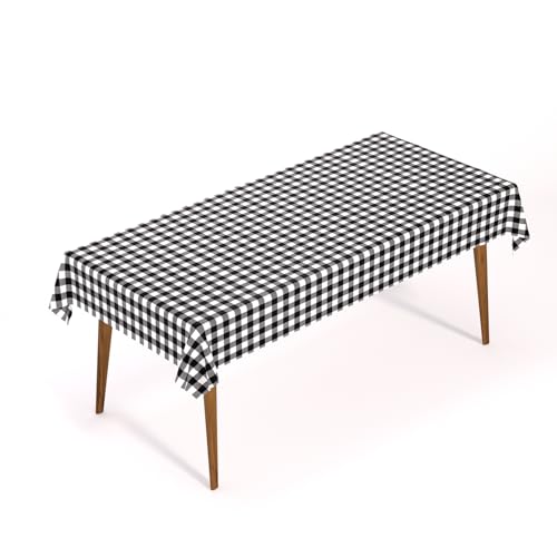KAshack Rechteckig Kunststoff Einweg Tischdecke -54“ x108“ Kariert Outdoor Tischdecke, wasserdicht Parteien Tischdecken für Picknick, Hochzeit, Gartentischdecke von KAshack