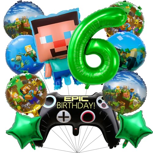 Geburtstagsdekorationen, Kuchendekorationen, Aluminiumfolie bedruckte Luftballons Set, 6 Stück, Partyzubehör für festliche Veranstaltungen Geburtstagsdekorationen, Kuchendekorationen, Aluminiumfolie bedruckte Luftballons Set, 6 Stück, Partyzubehör für festliche Veranstaltungen von KBCYRT