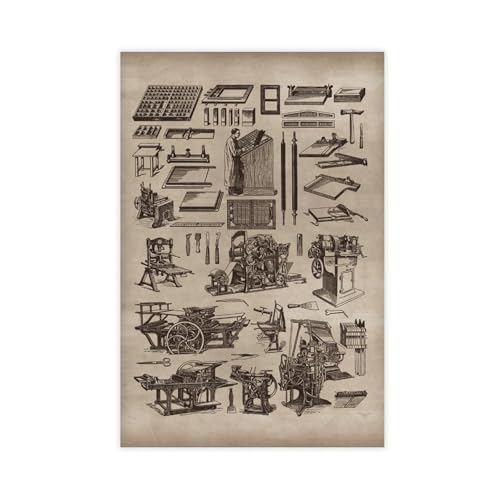 KBECNAU Vintage-Druckpresse, Kunstposter, Leinwand, Poster, Schlafzimmer, Dekoration, Landschaft, Büro, Raumdekoration, Geschenk, 20 x 30 cm KBECNAU Vintage-Druckpresse, Kunstposter, Leinwand, Poster, Schlafzimmer, Dekoration, Landschaft, Büro, Raumdekoration, Geschenk, 20 x 30 cm von KBECNAU