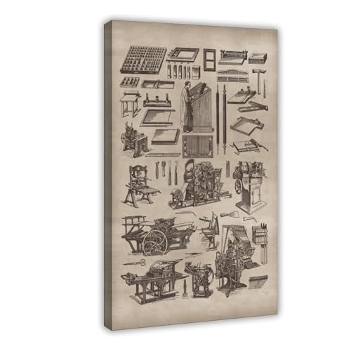 KBECNAU Vintage-Druckpresse, Kunstposter, Leinwand, Poster, Schlafzimmer, Dekoration, Landschaft, Büro, Raumdekoration, Geschenk, 30 x 45 cm KBECNAU Vintage-Druckpresse, Kunstposter, Leinwand, Poster, Schlafzimmer, Dekoration, Landschaft, Büro, Raumdekoration, Geschenk, 30 x 45 cm von KBECNAU